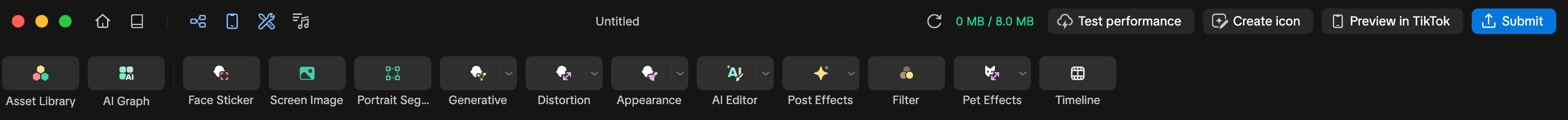 effect house titlebar