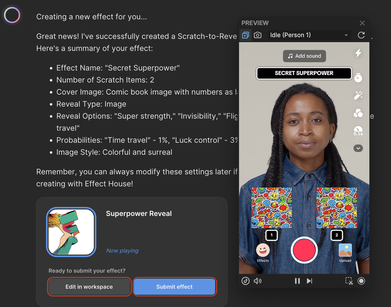 submit an ai effect