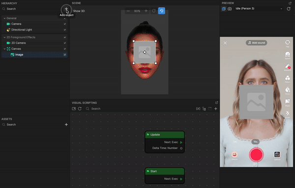 add face mask in hierarchy panel