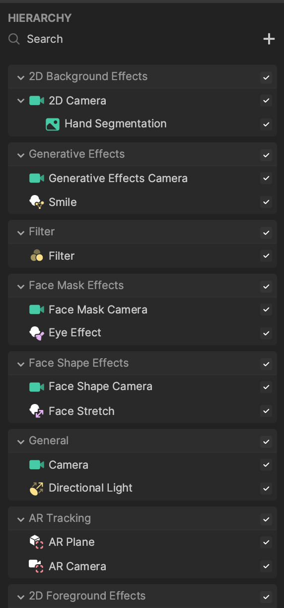 all render groups in hierarchy panel