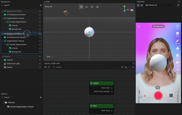 drag and drop duplicated background in hierarchy panel
