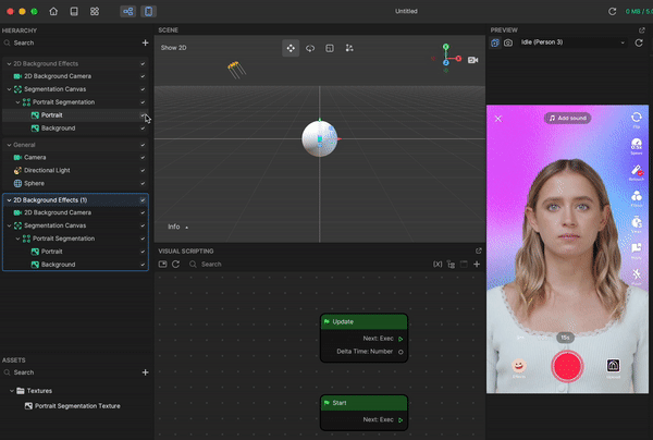 portrait background in hierarchy panel