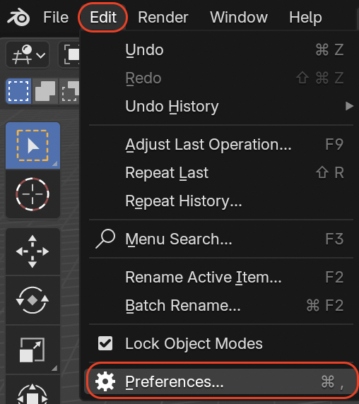 blender preferences