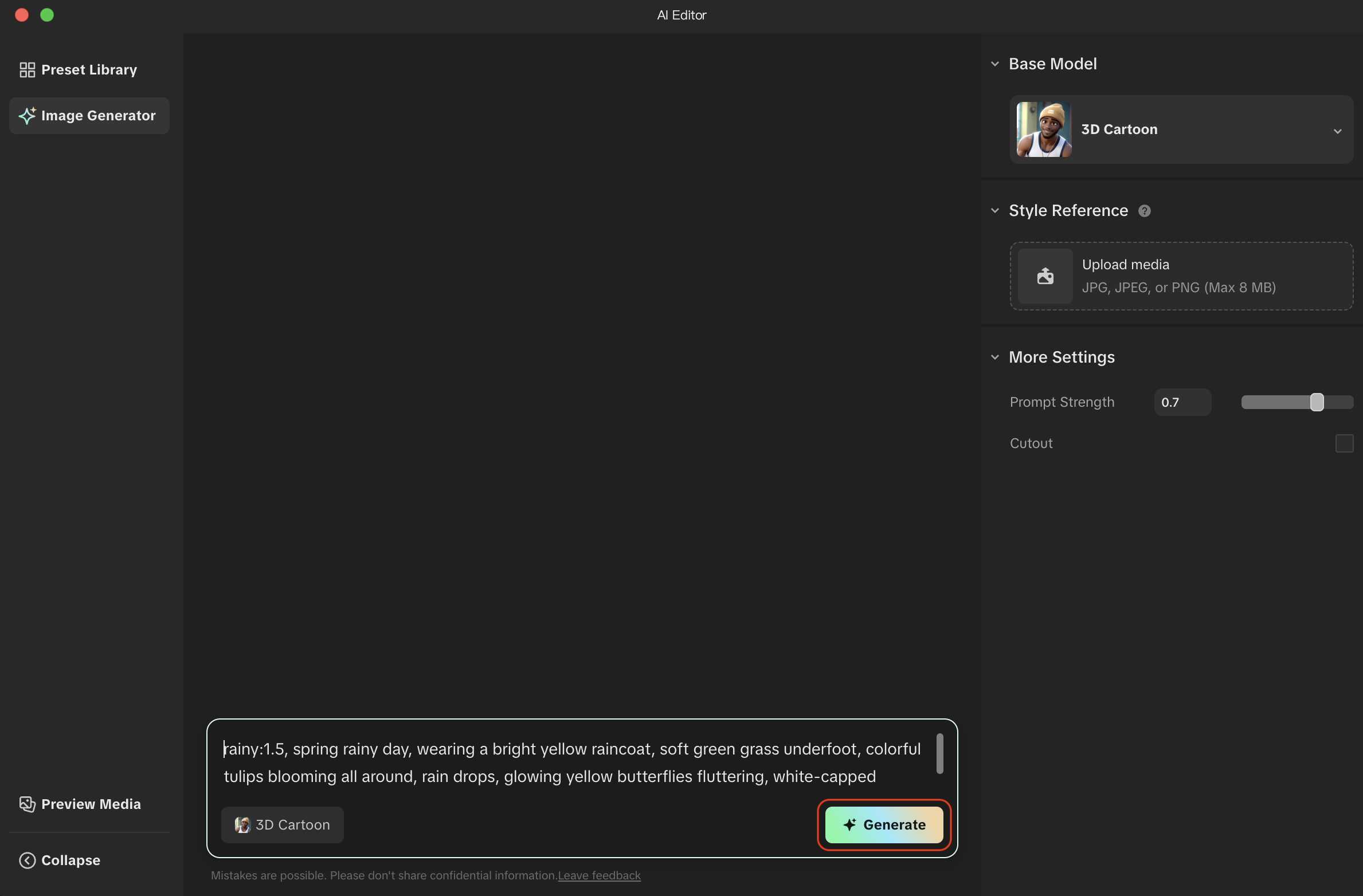 click generate