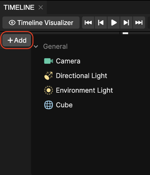 add an object to timeline