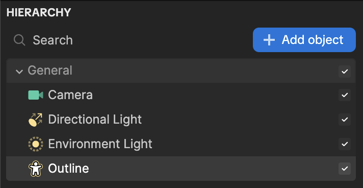 outline hierarchy panel