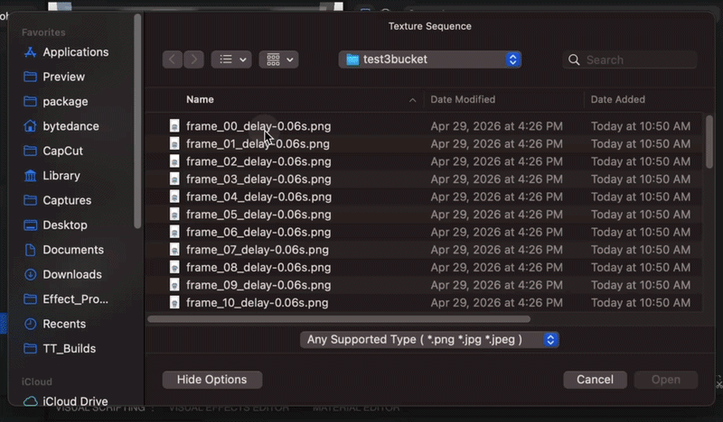 open texture sequence
