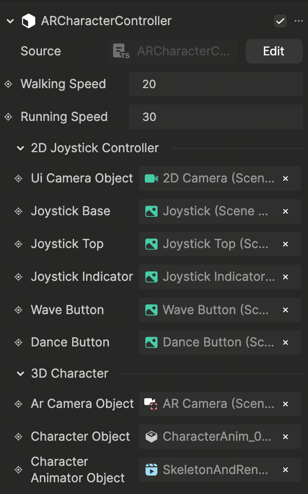 assign character components