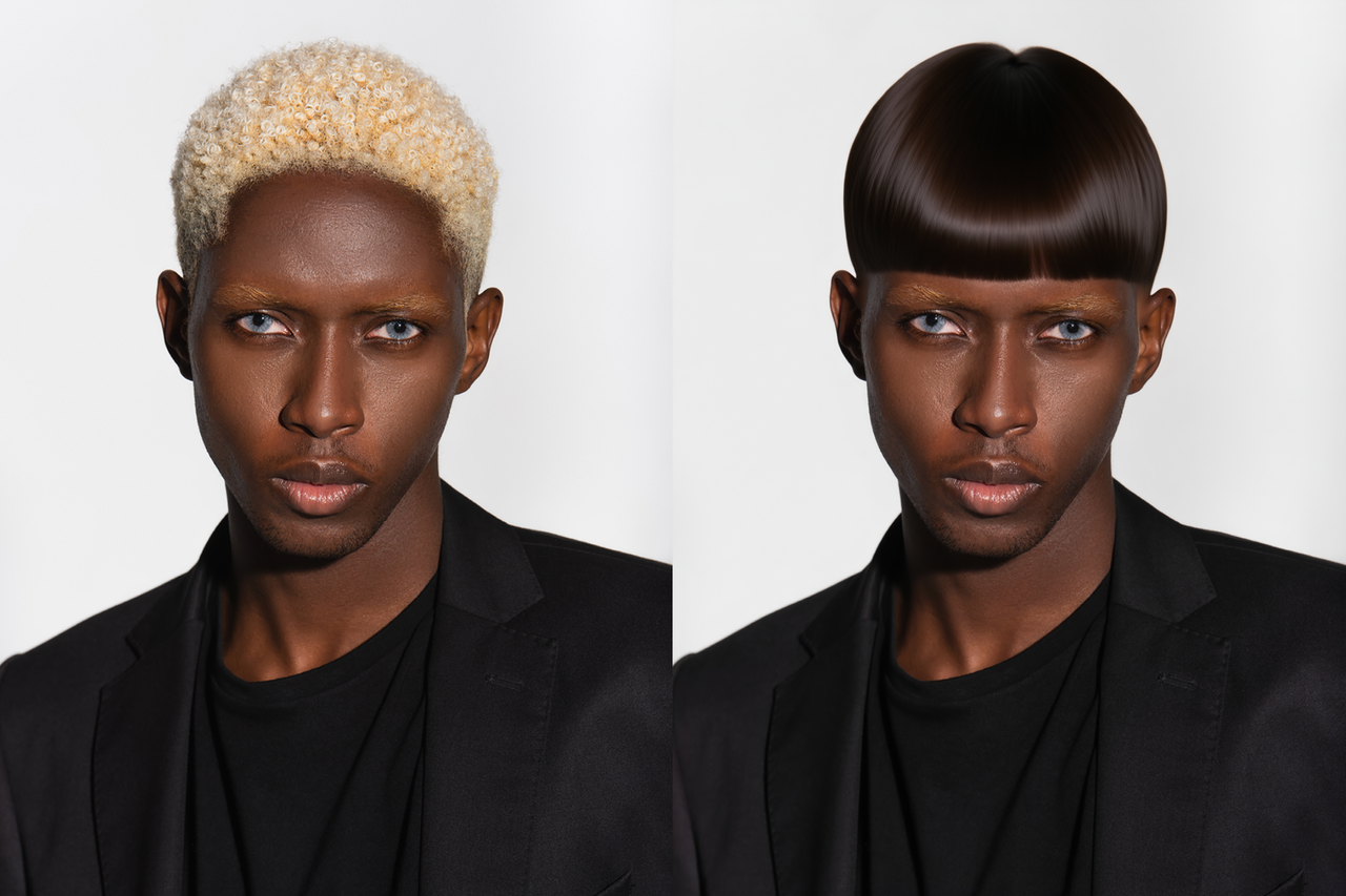 Retain features change hairstyle