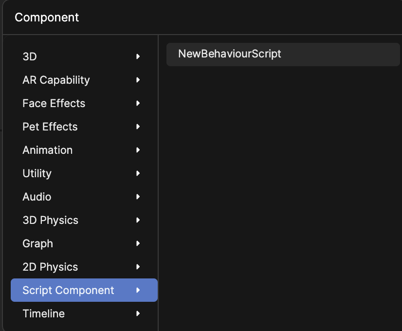 add component from inspector