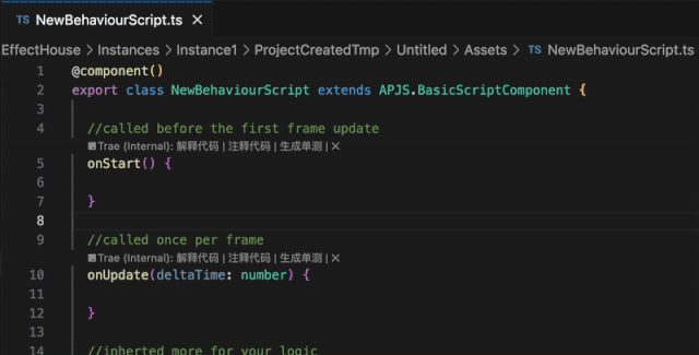 new behaviour script