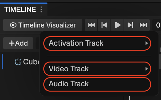 add an object or asset to timeline
