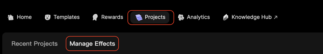 Effect Action Menu