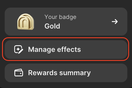 Manage effects button