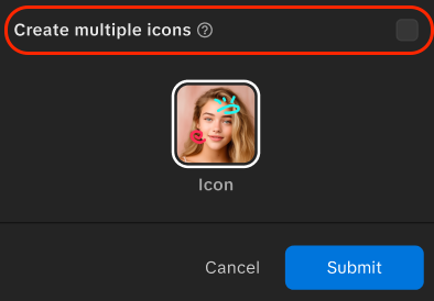 create multiple icons disabled