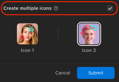 create multiple icons enabled