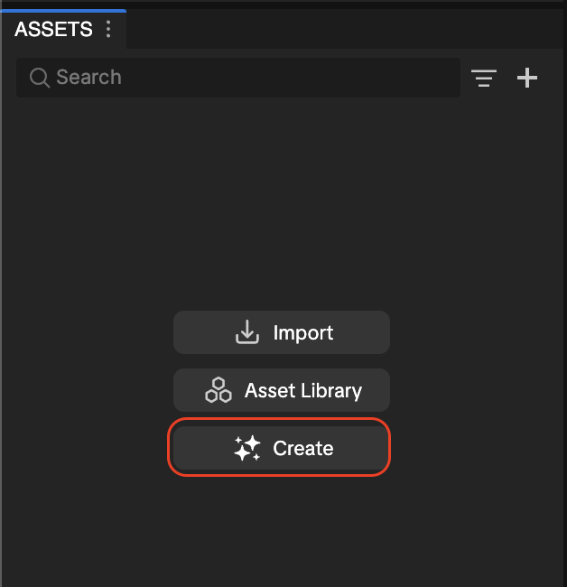 access image creator from assets panel