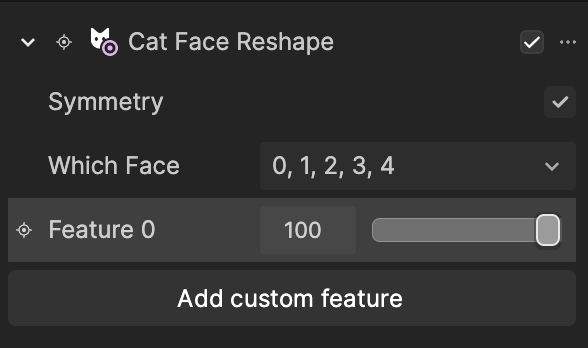 cat face reshape properties
