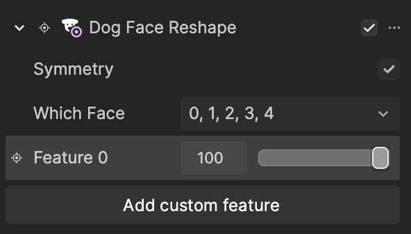 dog face reshape properties