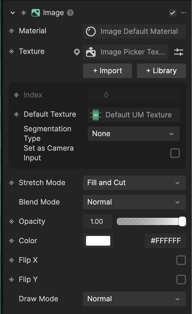 image picker inspector panel