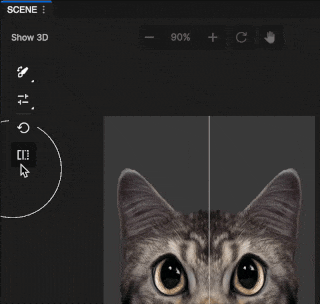 cat face reshape object scene panel