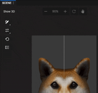 dog face reshape scene panel