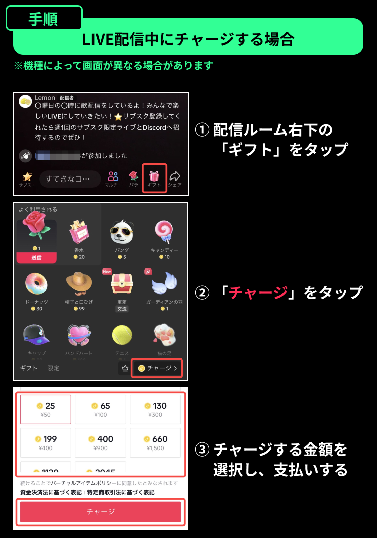 TikTokでコインをチャージする方法